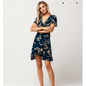 Floral Ruffle Wrap Dress